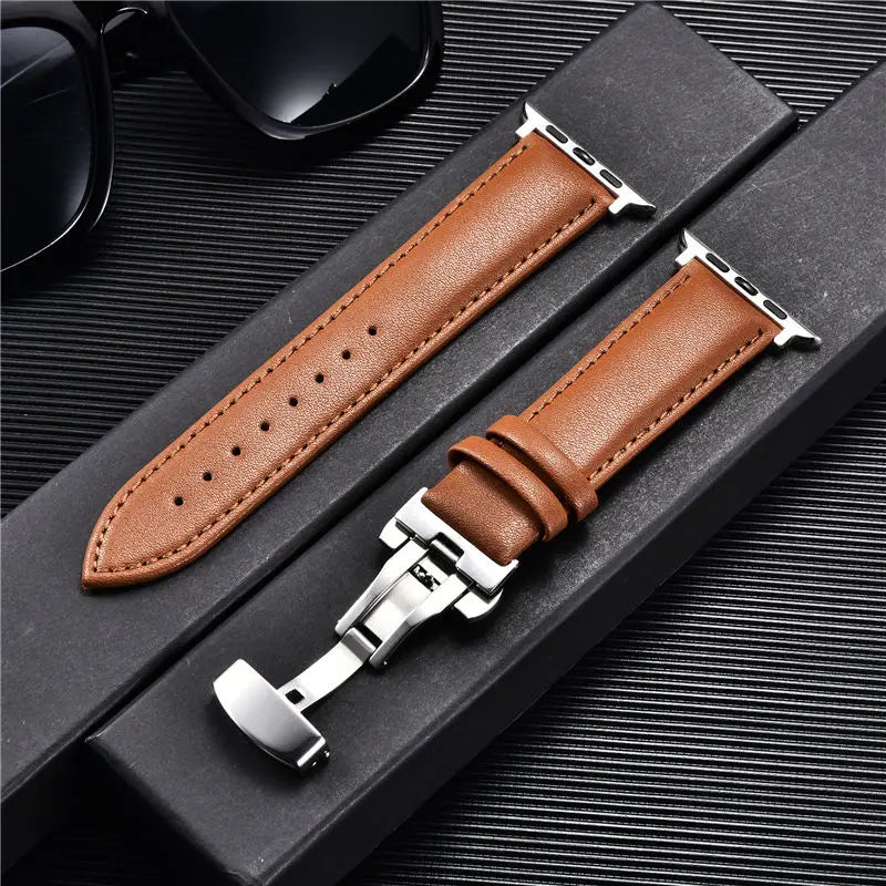 Leather Apple Watch Strap with Clasp