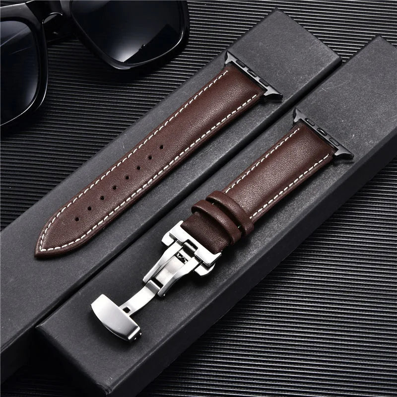 Leather Apple Watch Strap with Clasp