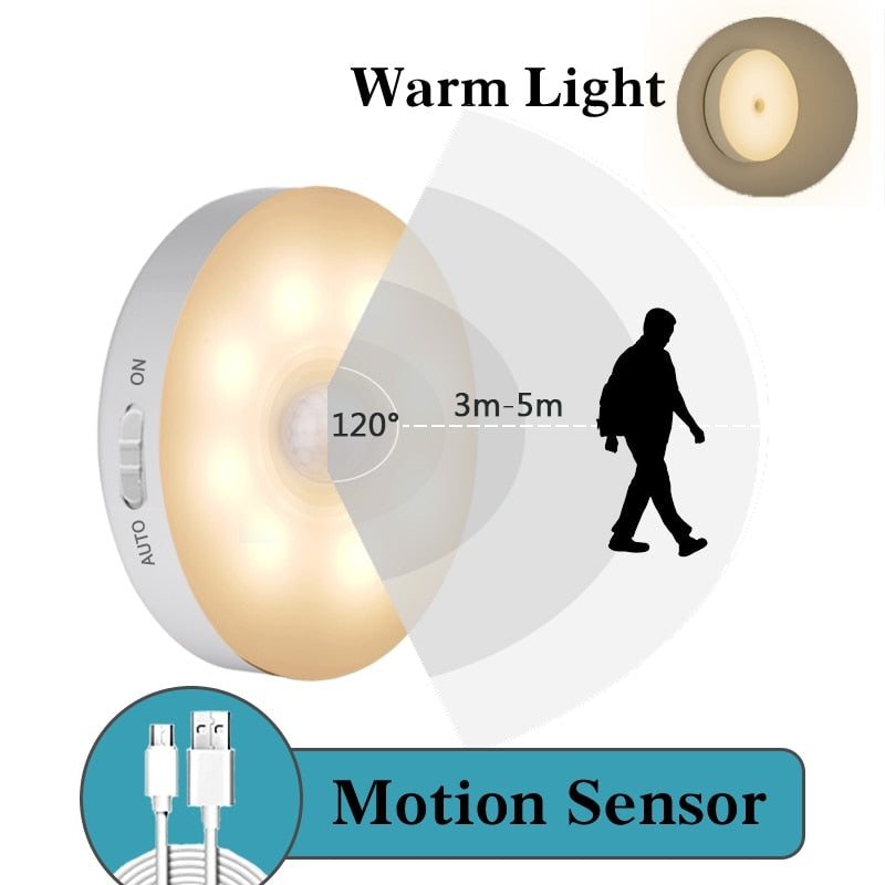 Round Motion Sensor LED Night Light