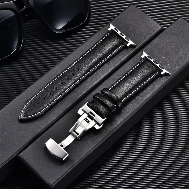 Leather Apple Watch Strap with Clasp