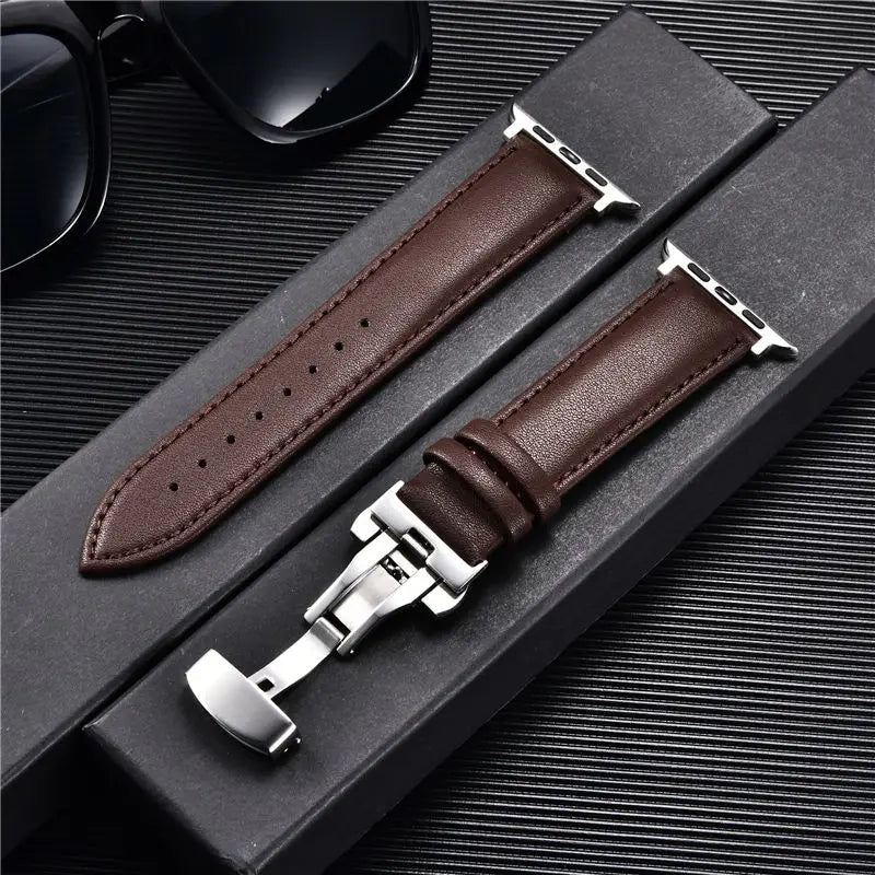 Leather Apple Watch Strap with Clasp