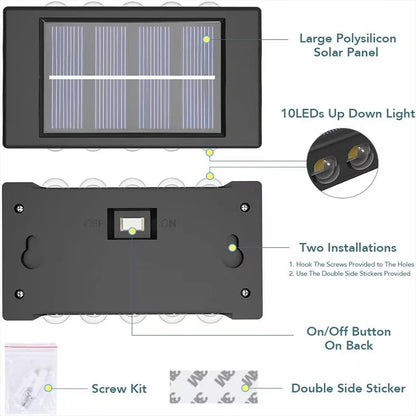Solar Up Down Wall Light Outdoor