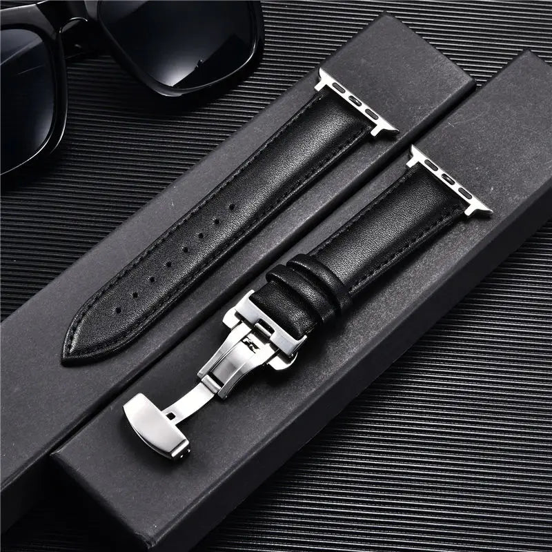 Leather Apple Watch Strap with Clasp