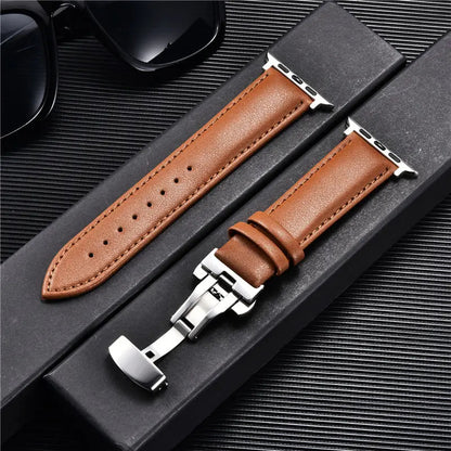 Leather Apple Watch Strap with Clasp