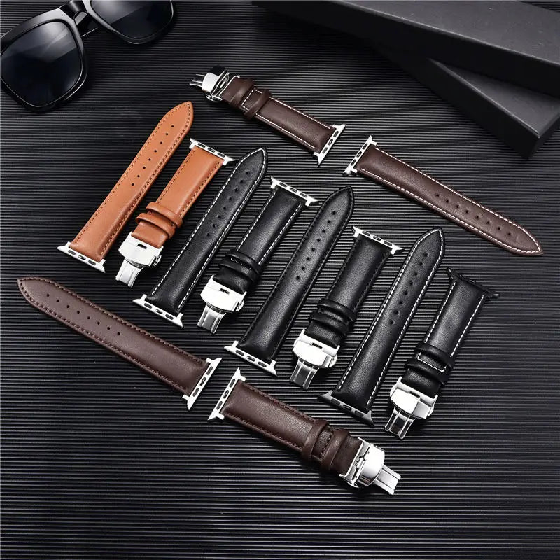 Leather Apple Watch Strap with Clasp