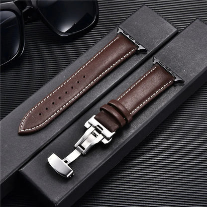 Leather Apple Watch Strap with Clasp