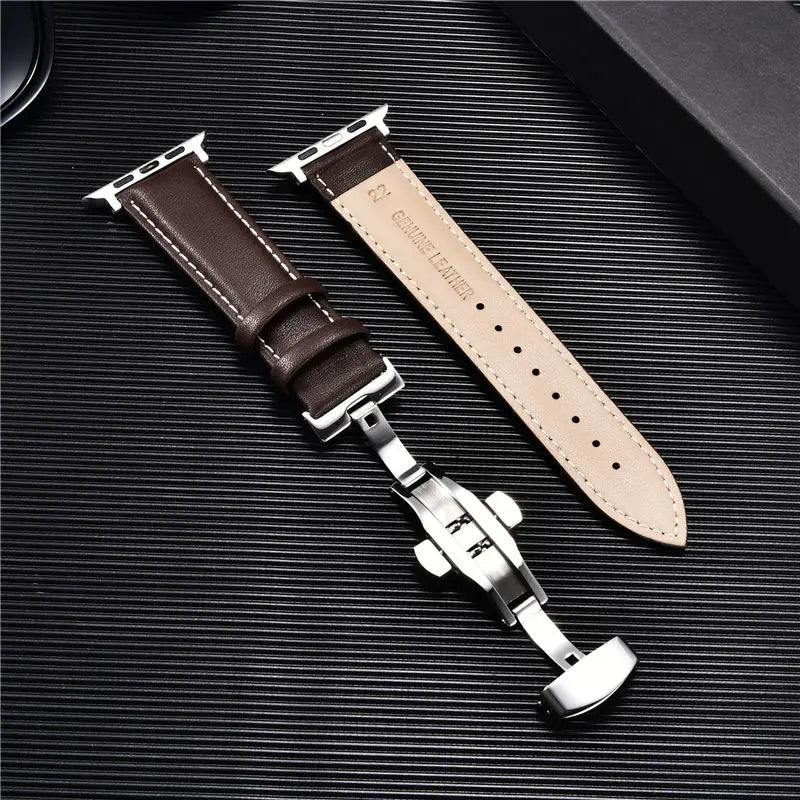 Leather Apple Watch Strap with Clasp