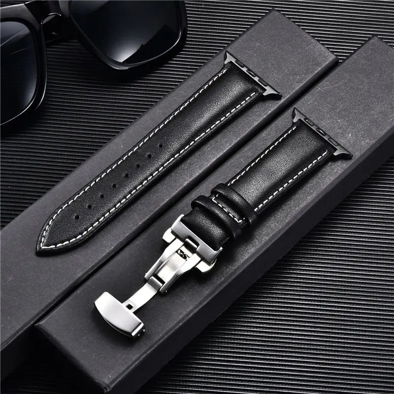 Leather Apple Watch Strap with Clasp