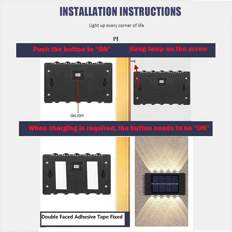 Solar Up Down Wall Light Outdoor