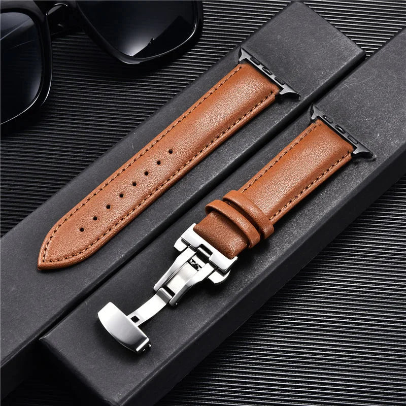 Leather Apple Watch Strap with Clasp
