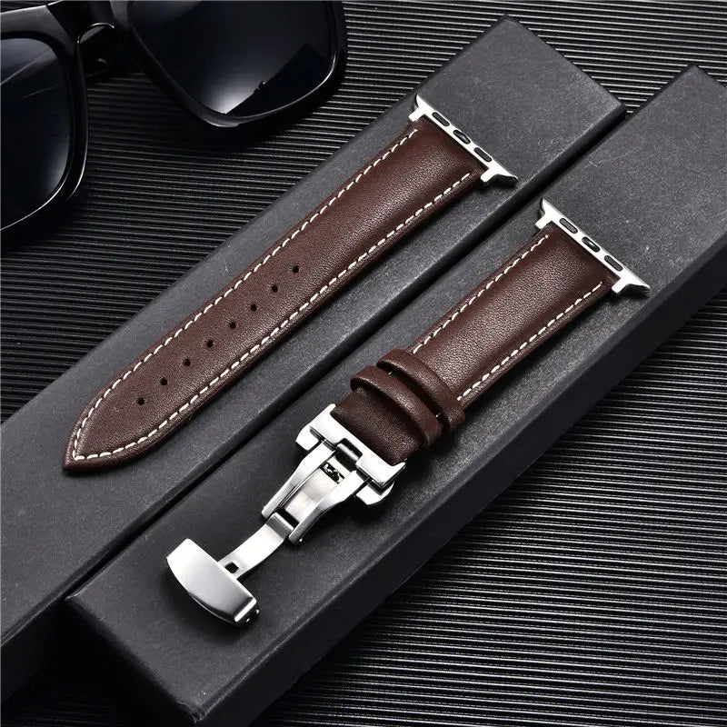 Leather Apple Watch Strap with Clasp